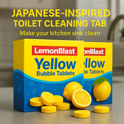 ✨Lemon Blast Yellow Bubble Tablets – Odor Eliminator + Blockage Remover🤩 (Buy 12 Get 12 FREE)