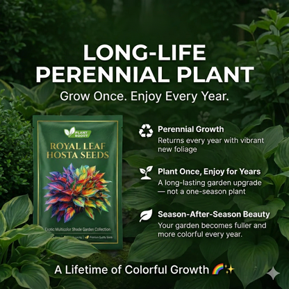 Royal Leaf Hosta Seeds + FREE Plant Supplement